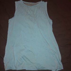 Baby blue tie back tank top